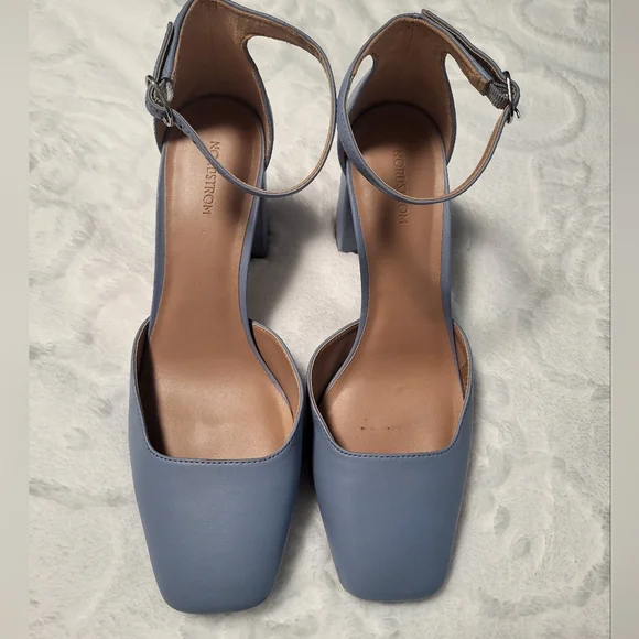 Nordstrom Katrina Ankle StrapBlock Heel Pump In Blue... - Picture 4 of 10